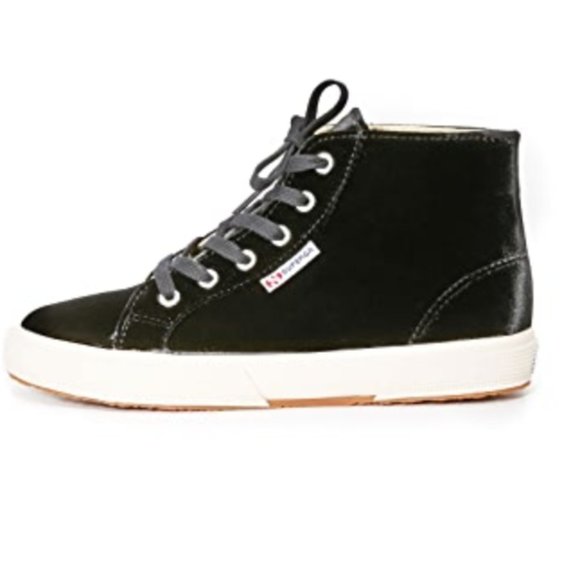 Black Velvet High Top Supergas - Picture 4 of 4